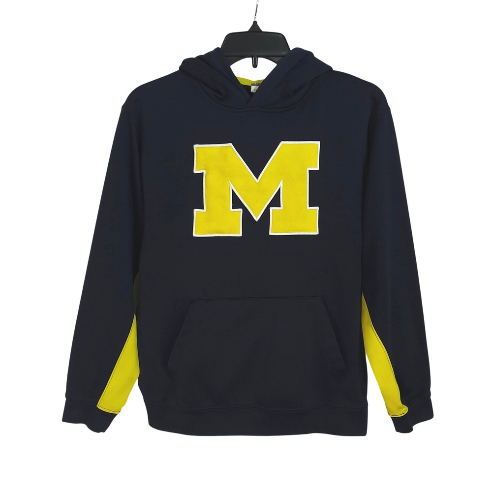 Colosseum Michigan Wolverines Go Blue Hoodie Youth Medium Navy Blue Sweatshirt